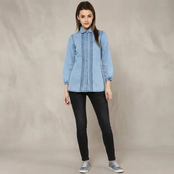 Blue_Cotton_Premium_Denim_Shirt_For_Women