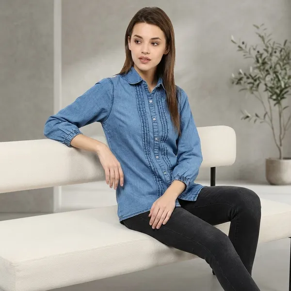Blue_Cotton_Premium_Denim_Shirt_For_Women