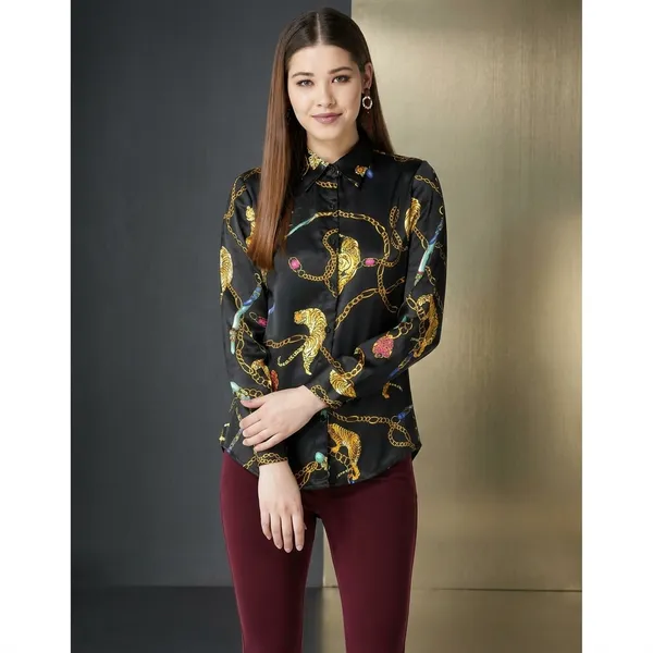 Black-Gold_Cotton_Premium_Printed_Satin_Shirt_For_Women