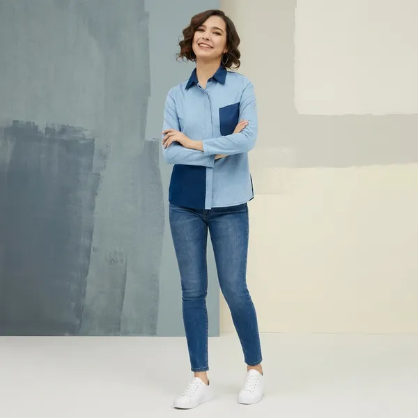 Blue_Cotton_Premium_Patch_Work_Shirt_For_Women