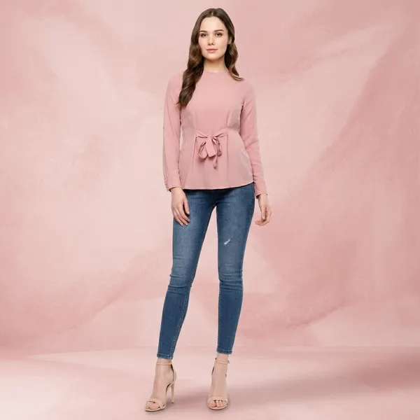 Pink_Cotton_Premium_Regular_Top_For_Women
