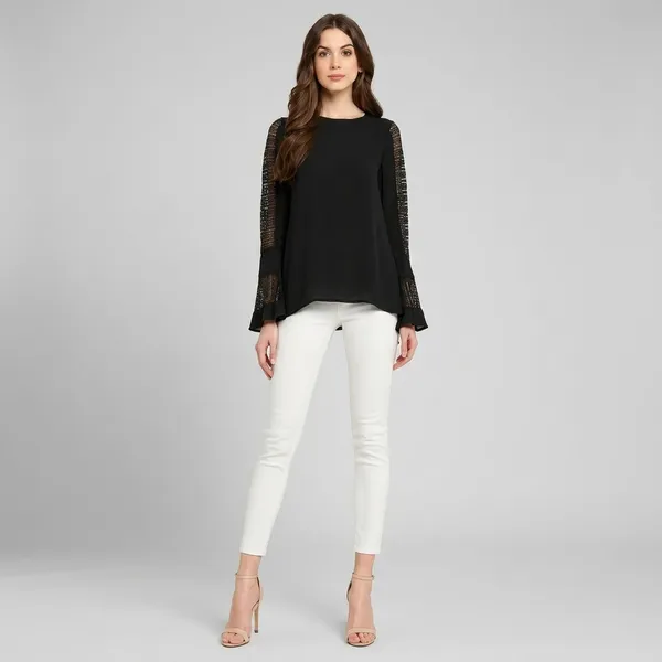 Black_Cotton_Premium_Bell_Sleeve_Top_For_Women