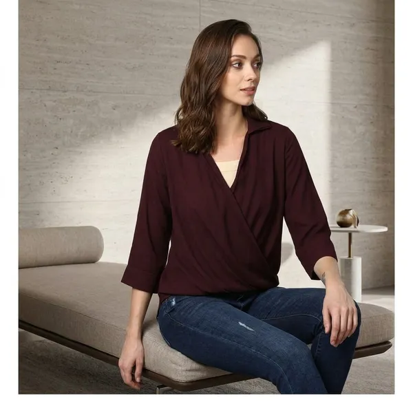 Maroon_Cotton_Premium_Top_For_Women