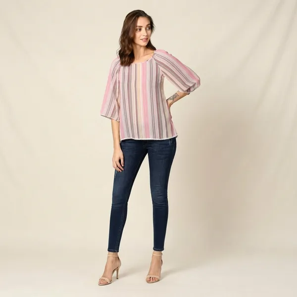 Pink_Cotton_Premium_Striped_Top_For_Women