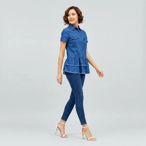 Blue_Cotton_Premium_Peplum_Top_For_Women