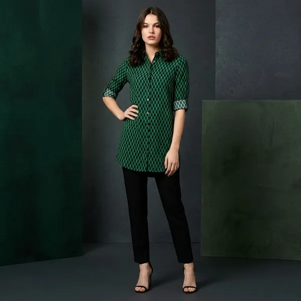 Green-Black_Cotton_Premium_Tunic_Top_For_Women
