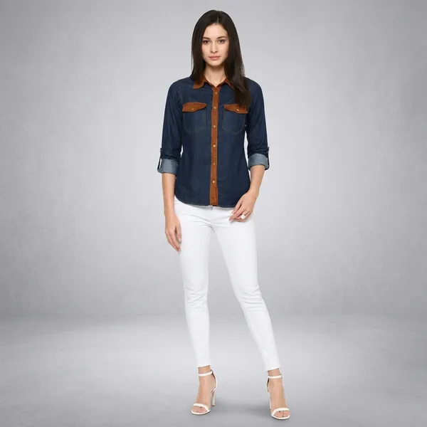 Blue_Cotton_Premium_Denim_Shirt_For_Women