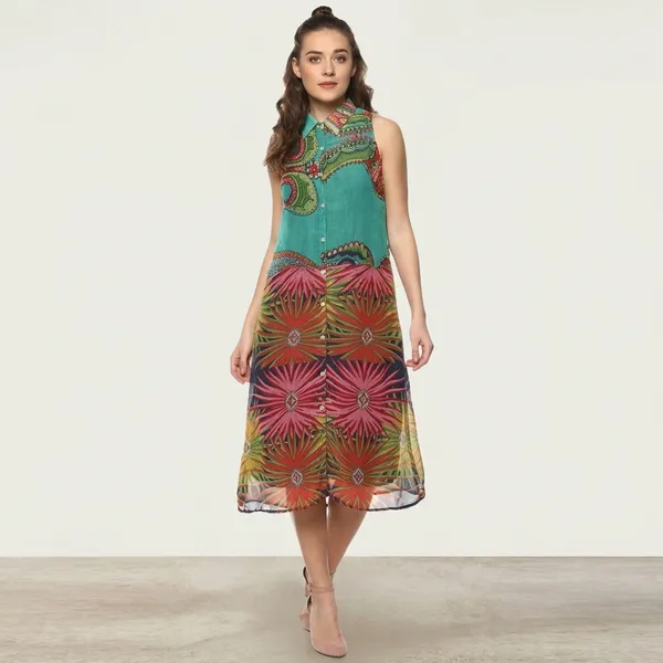 Multicolor_Cotton_Premium_Below_Knee_Dress_For_Women