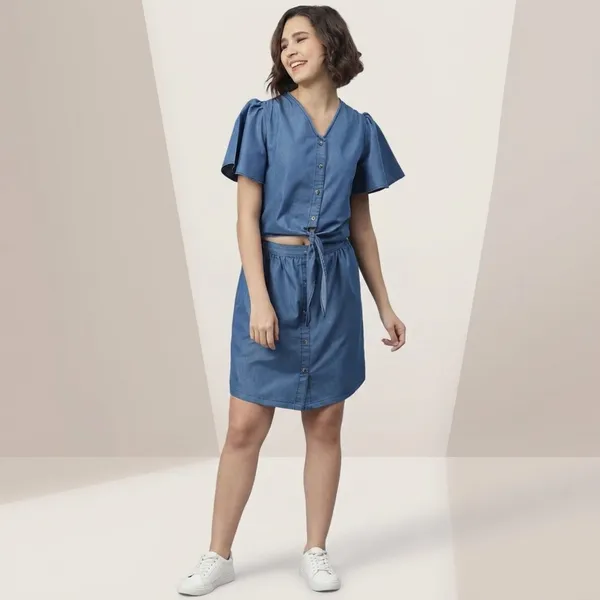 Blue_Cotton_Premium_Flutter_Dress_For_Women