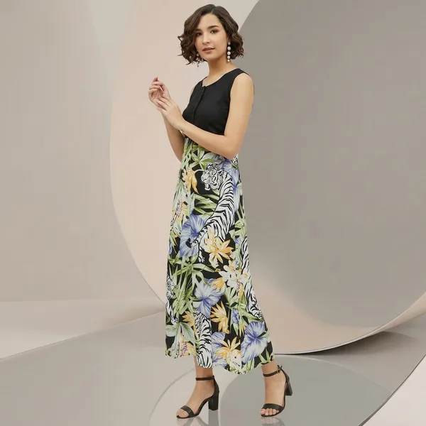 Multicolor_Cotton_Premium_Calf_Length_Dress_For_Women