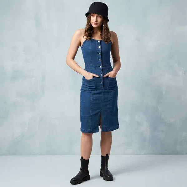 Blue_Cotton_Premium_Shoulder_Strap_Dress_For_Women
