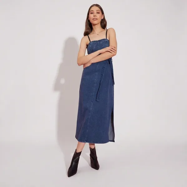 Blue_Cotton_Premium_Shoulder_Strap_Dress_For_Women