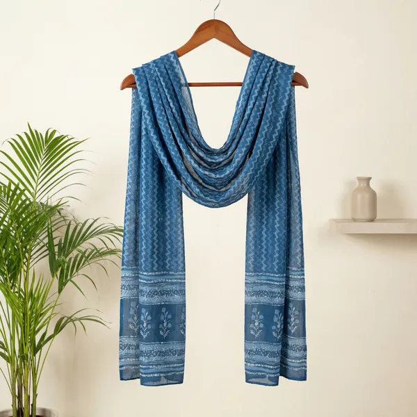 Indigo_Blue_Cotton_Fancy_Dupatta_For_Women