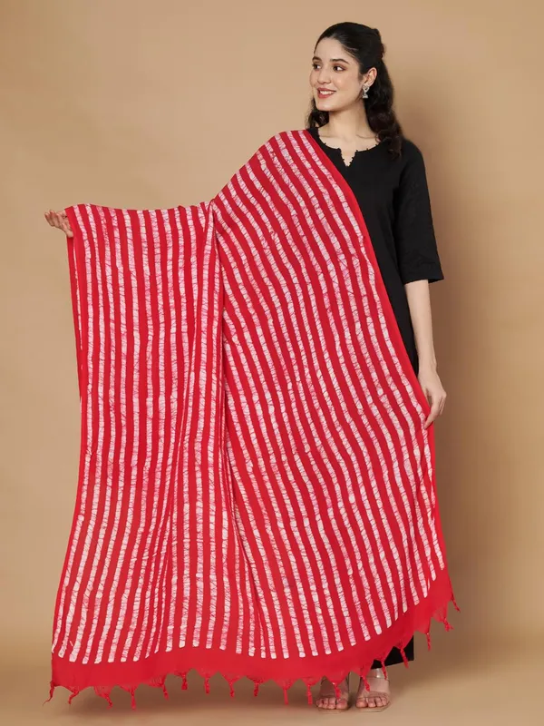 Red_And_White_Viscose_Rayon_Fancy_Dupatta_For_Women