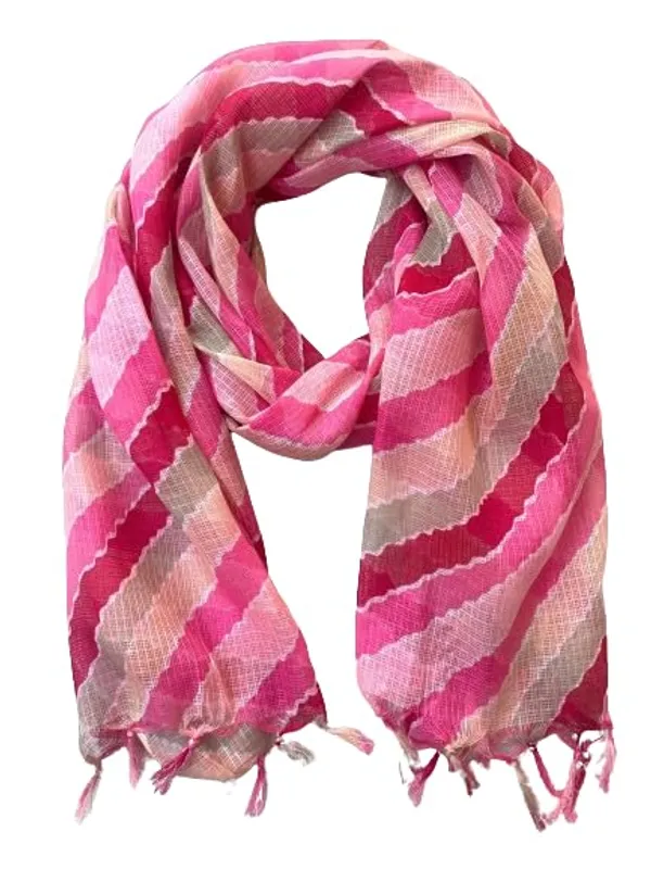 Pink_Poly_Kota_Checks_Fancy_Dupatta_For_Women