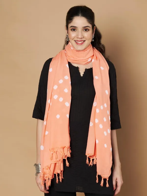 Peach_Viscose_Rayon_Fancy_Dupatta_For_Women