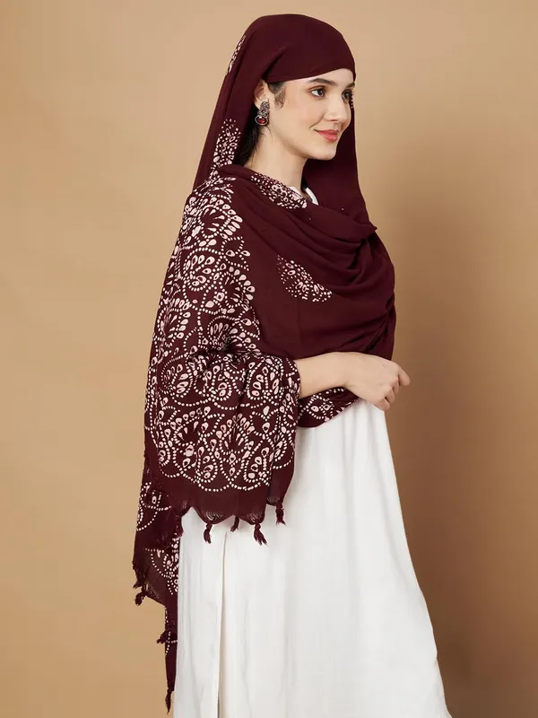 Maroon_Viscose_Rayon_Fancy_Dupatta_For_Women