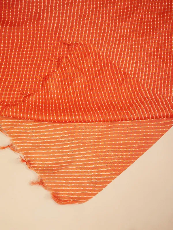 Orange_Poly_Kota_Checks_Fancy_Dupatta_For_Women