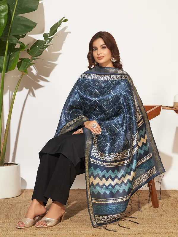 Blue_Polyster_Fancy_Dupatta_For_Women
