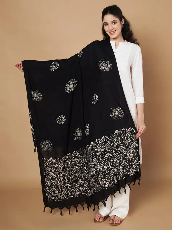 Black_Viscose_Rayon_Fancy_Dupatta_For_Women