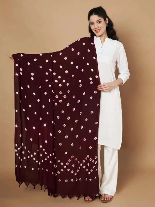 Maroon_And_White_Viscose_Rayon_Fancy_Dupatta_For_Women