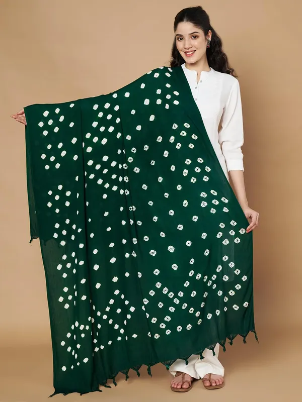 Dark_Green_Viscose_Rayon_Fancy_Dupatta_For_Women