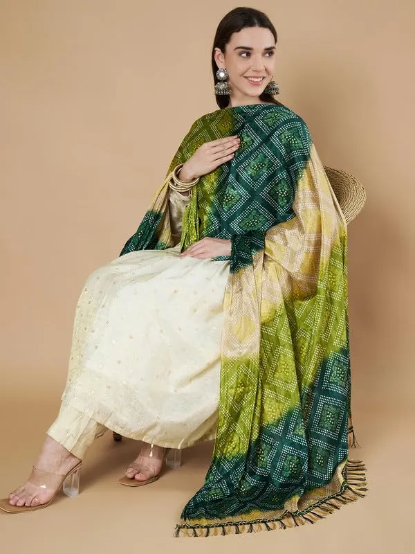 Teal_Green_Polyster_Fancy_Dupatta_For_Women