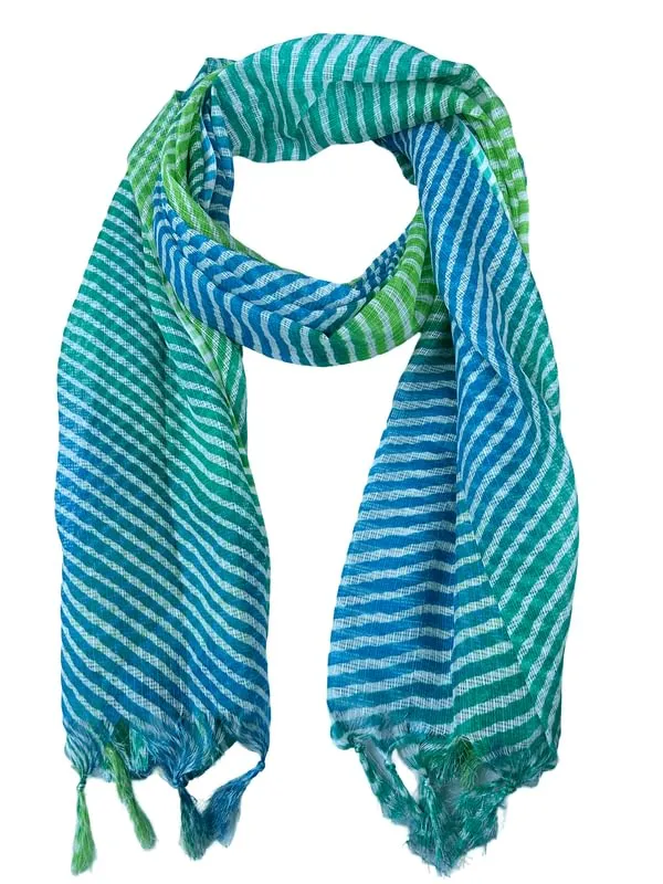 Blue_And_Green_Poly_Kota_Checks_Fancy_Dupatta_For_Women