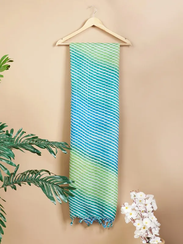 Blue_And_Green_Poly_Kota_Checks_Fancy_Dupatta_For_Women