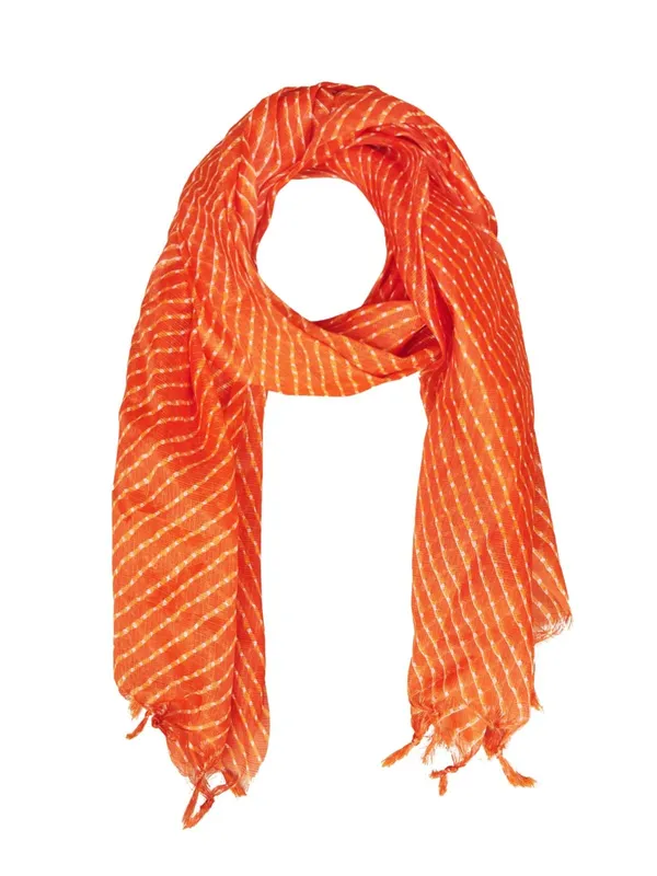 Orange_Poly_Kota_Checks_Fancy_Dupatta_For_Women