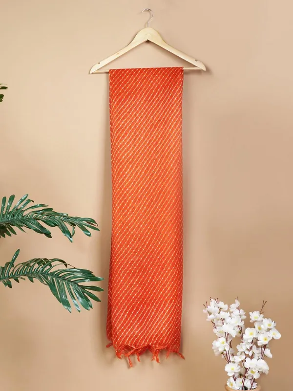 Orange_Poly_Kota_Checks_Fancy_Dupatta_For_Women