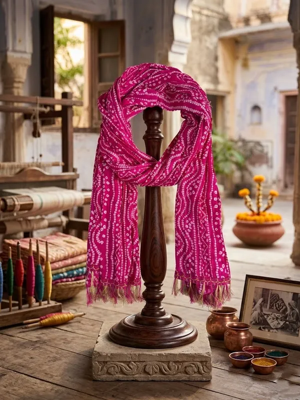 Pink_Polyster_Fancy_Dupatta_For_Women