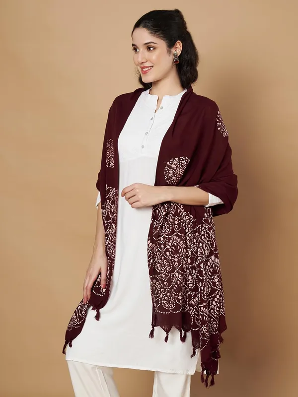 Maroon_Viscose_Rayon_Fancy_Dupatta_For_Women