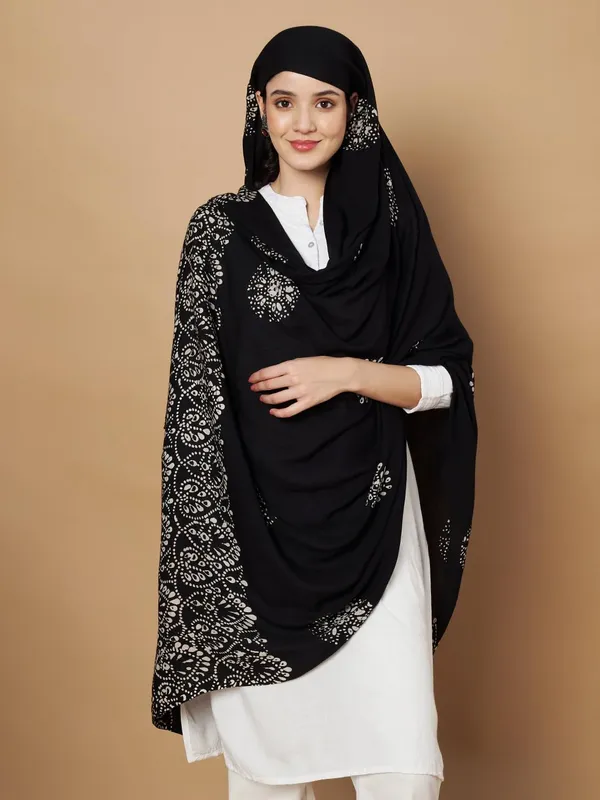 Black_Viscose_Rayon_Fancy_Dupatta_For_Women