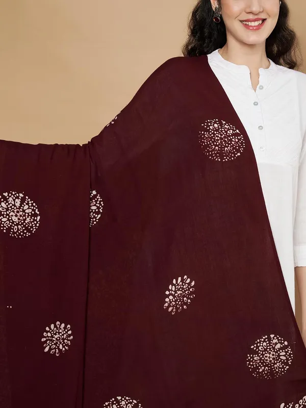 Maroon_Viscose_Rayon_Fancy_Dupatta_For_Women