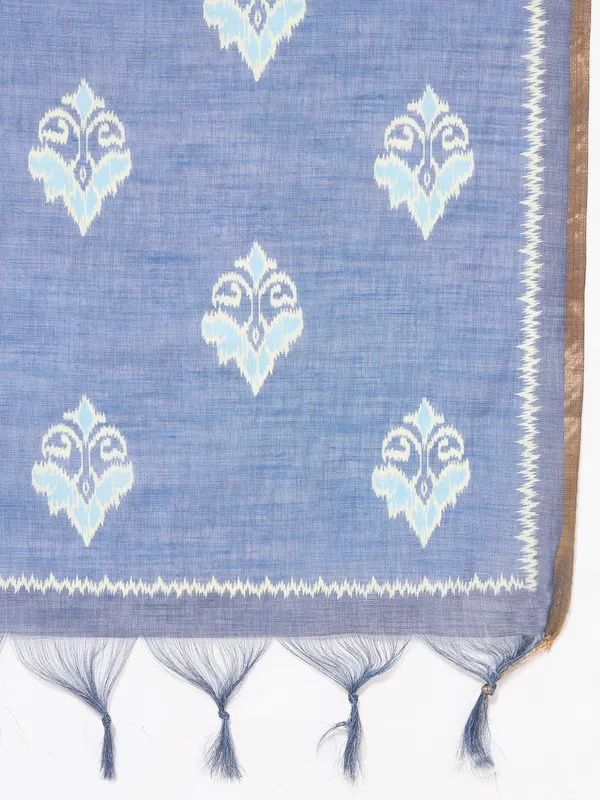 Blue_Poly_Linen_Fancy_Dupatta_For_Women