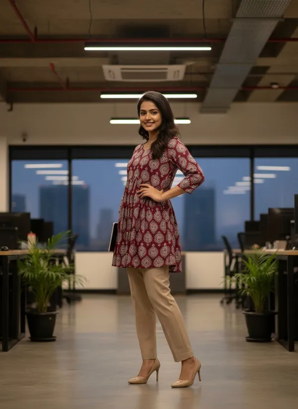 Maroon_Cotton_Fancy_Tunic_Kurti_For_Women