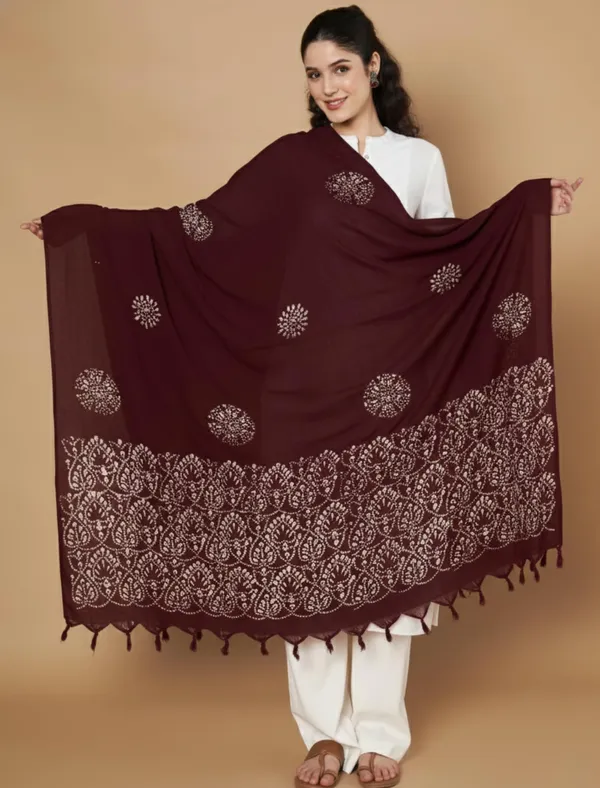 Maroon_Viscose_Rayon_Fancy_Dupatta_For_Women