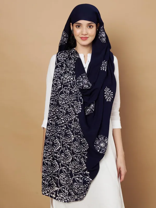 Navy_Blue_Viscose_Rayon_Fancy_Dupatta_For_Women
