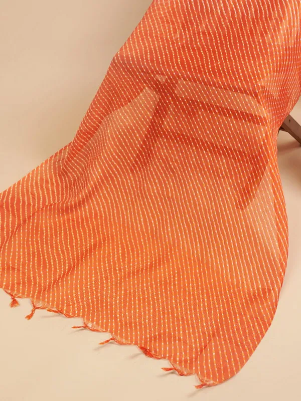 Orange_Poly_Kota_Checks_Fancy_Dupatta_For_Women