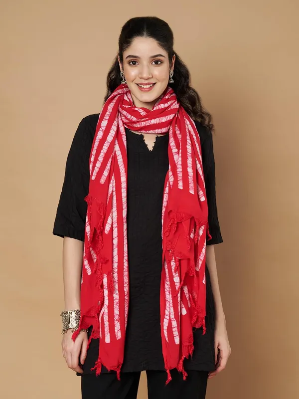 Red_And_White_Viscose_Rayon_Fancy_Dupatta_For_Women