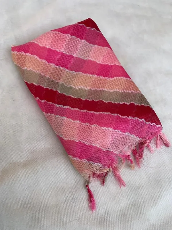 Pink_Poly_Kota_Checks_Fancy_Dupatta_For_Women