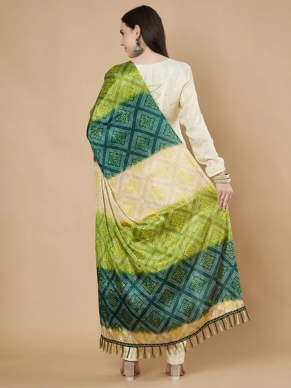 Teal_Green_Polyster_Fancy_Dupatta_For_Women