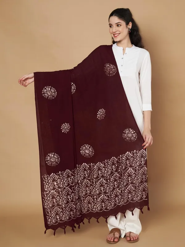 Maroon_Viscose_Rayon_Fancy_Dupatta_For_Women