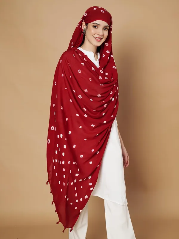 Red_Viscose_Rayon_Fancy_Dupatta_For_Women
