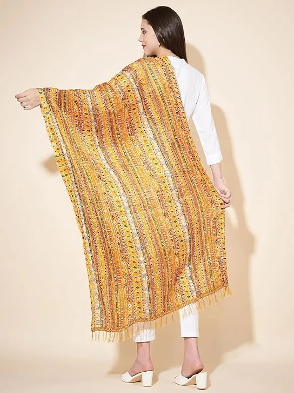 Yellow_Polyster_Fancy_Dupatta_For_Women