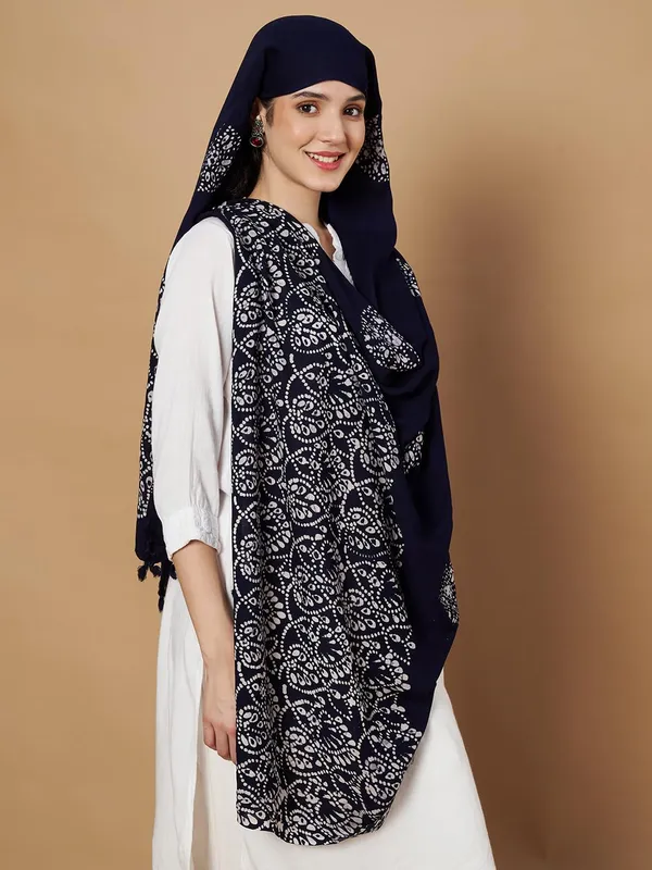 Navy_Blue_Viscose_Rayon_Fancy_Dupatta_For_Women