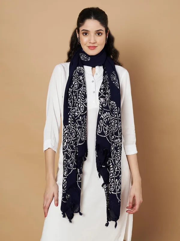 Navy_Blue_Viscose_Rayon_Fancy_Dupatta_For_Women