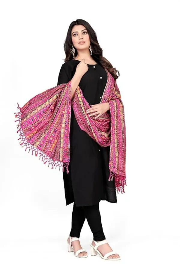 Pink_Polyster_Fancy_Dupatta_For_Women