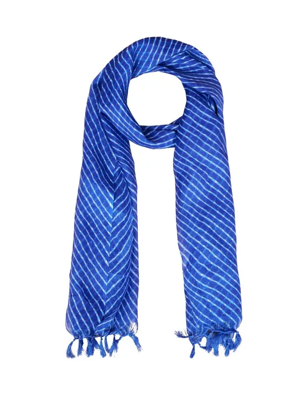Blue_And_White_Poly_Kota_Checks_Fancy_Dupatta_For_Women
